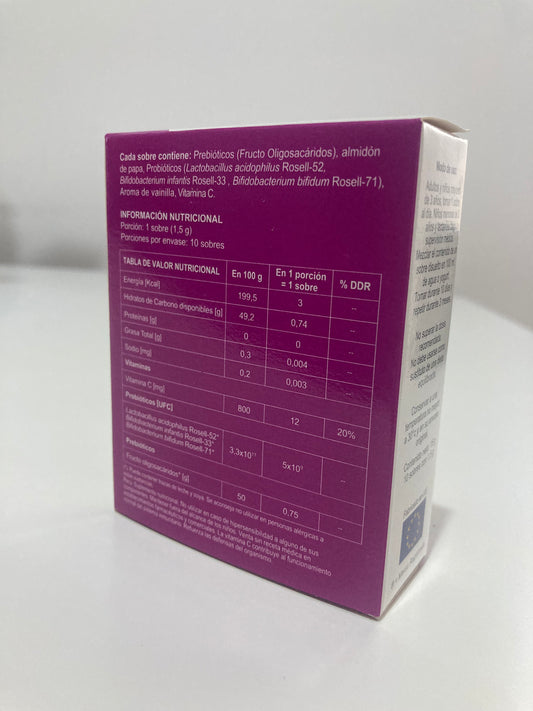 Probióticos Lactobacilus y prebioticos  caja 10 sobres